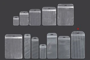 Both side transparent zip lock stripe bags with Eurohole in size 120x230 mm - 100 pcs-3