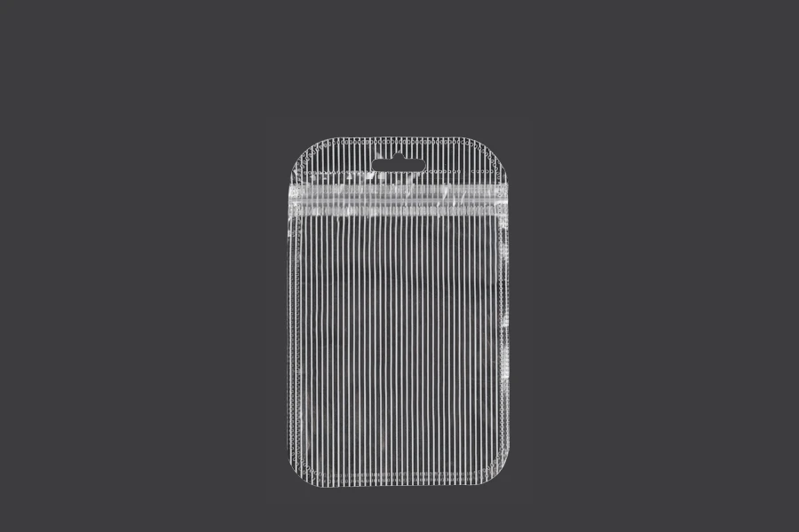 Σακουλάκια πλαστικά με κλείσιμο zip 85x130 mm ριγέ, διάφανα μπρος πίσω και τρύπα eurohole - 100 τμχ