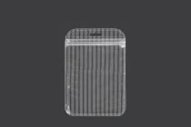 Σακουλάκια πλαστικά με κλείσιμο zip 105x150 mm ριγέ, διάφανα μπρος πίσω και τρύπα eurohole - 100 τμχ