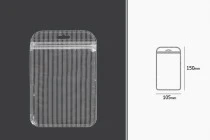 Σακουλάκια πλαστικά με κλείσιμο zip 105x150 mm ριγέ, διάφανα μπρος πίσω και τρύπα eurohole - 100 τμχ