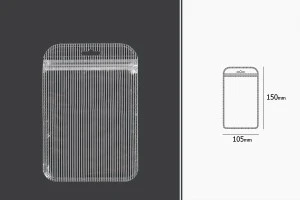 Both side transparent zip lock stripe bags with Eurohole in size 105x150 mm - 100 pcs-2