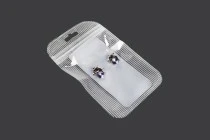 Σακουλάκια πλαστικά με κλείσιμο zip 105x150 mm ριγέ, διάφανα μπρος πίσω και τρύπα eurohole - 100 τμχ