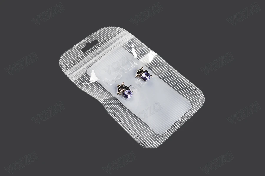 Both side transparent zip lock stripe bags with Eurohole in size 105x150 mm - 100 pcs-image_group