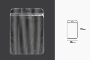 Both side transparent zip lock stripe bags with Eurohole in size 150x200 mm - 100 pcs-2