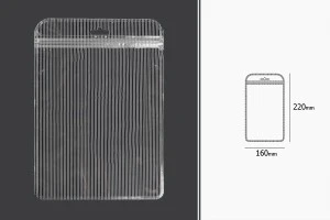 Σακουλάκια πλαστικά με κλείσιμο zip 160x220 mm ριγέ, διάφανα μπρος πίσω και τρύπα eurohole - 100 τμχ-2