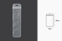 Σακουλάκια πλαστικά με κλείσιμο zip 55x220 mm ριγέ, διάφανα μπρος πίσω και τρύπα eurohole - 100 τμχ