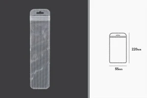 Σακουλάκια πλαστικά με κλείσιμο zip 55x220 mm ριγέ, διάφανα μπρος πίσω και τρύπα eurohole - 100 τμχ-2