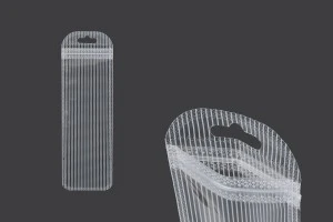 Σακουλάκια πλαστικά με κλείσιμο zip 60x185 mm ριγέ, διάφανα μπρος πίσω και τρύπα eurohole - 100 τμχ-1