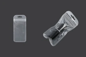 Plastikbeutel mit Reißverschluss 60x130 mm gestreift, transparente Vorder- und Rückseite und Loch Euroloch - 100 Stk-6