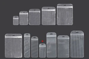 Plastikbeutel mit Reißverschluss 60x130 mm gestreift, transparente Vorder- und Rückseite und Loch Euroloch - 100 Stk-3