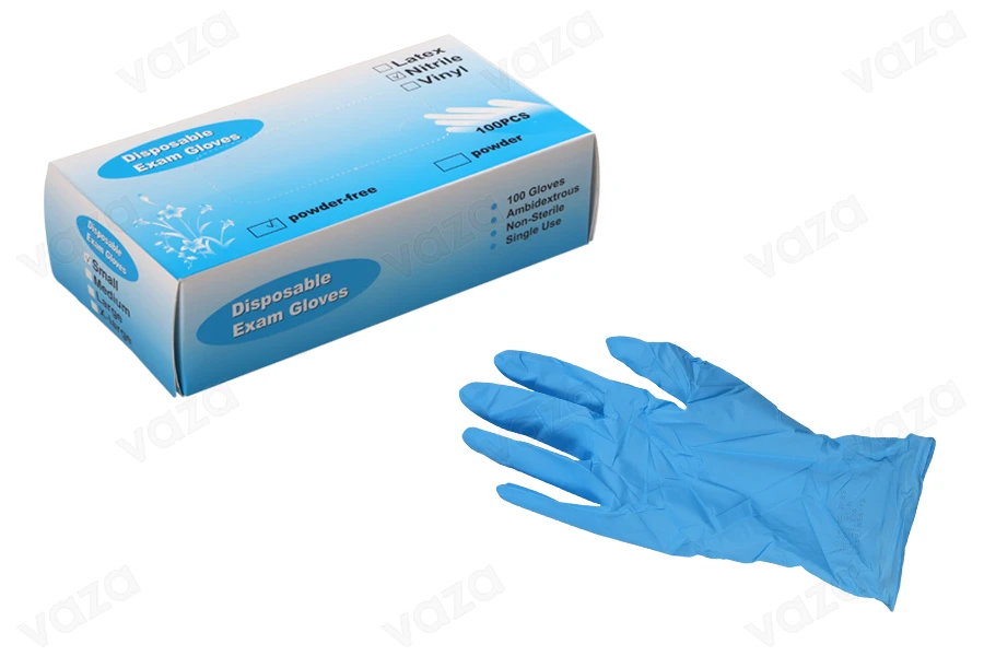 Gants bleus en nitrile jetables sans poudre, taille Small-paquet de 100 pièces Gants bleus en nitrile jetables sans poudre, taille Small-paquet de 100 pièces-εικόνα_προϊοντική