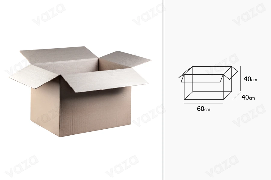 Carton 60x40x40 cm brown 3-sheet (for 48 bottles 750ml) - 15 pcs-εικόνα_διαστάσεις