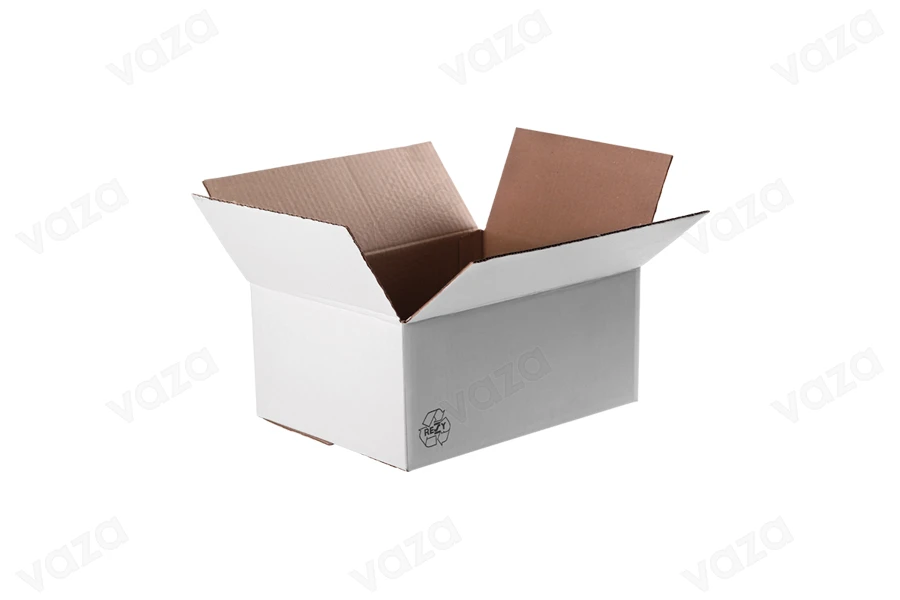 Scatola di cartone in colore bianco a tre strati, 35x26x16 cm - 20 pezzi. Scatola di cartone in colore bianco a tre strati, 35x26x16 cm - 20 pezzi.-immagine_prodotto