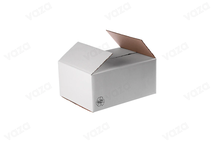 Scatola di cartone in colore bianco a tre strati, 35x26x16 cm - 20 pezzi. Scatola di cartone in colore bianco a tre strati, 35x26x16 cm - 20 pezzi.-gruppo_immagini