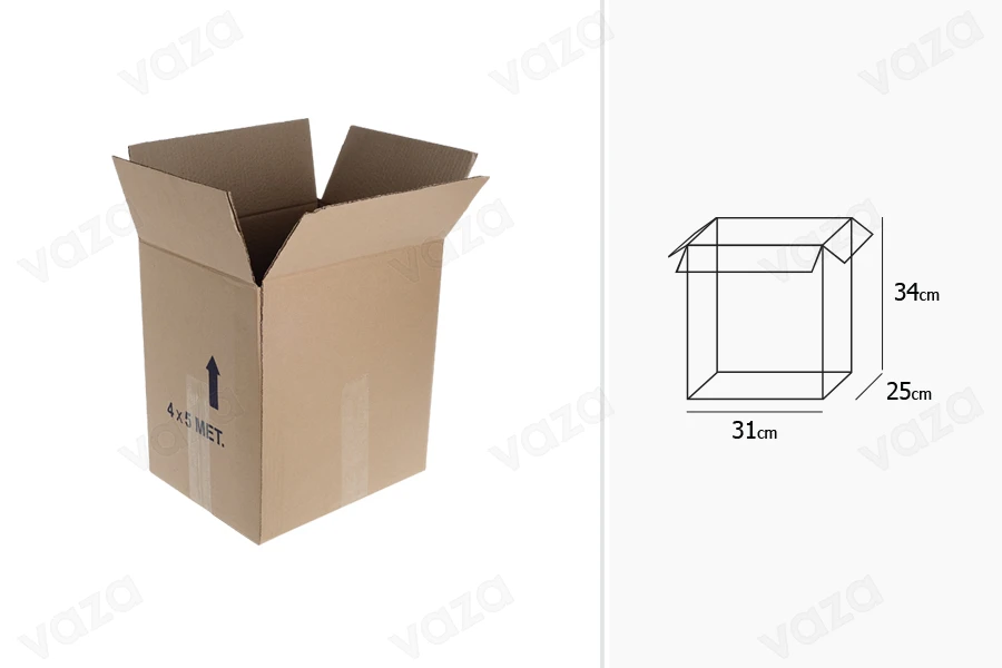 Χαρτοκιβώτιο 31x25x34 cm καφέ 3-φυλλο - 25 τμχ-
