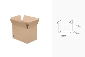 Boîte en carton aux dimensions 22 x 15 x 15 de couleur marron à 3 feuilles (No 12) - 25 pcs-2