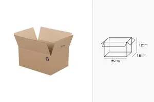 Boîte en carton aux dimensions 22 x 18 x 12 de couleur marron à 3 feuilles (No 13) - 25 pcs-2