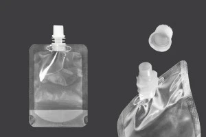 Transparent Doypack stand-up spout pouch with white cap, 100 ml - 50 pcs.-1