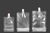 Συσκευασία (ασκός) τύπου Doy Pack διάφανη 100 ml με λευκό καπάκι ασφαλείας - 50 τμχ Συσκευασία (ασκός) τύπου Doy Pack διάφανη 100 ml με λευκό καπάκι ασφαλείας - 50 τμχ