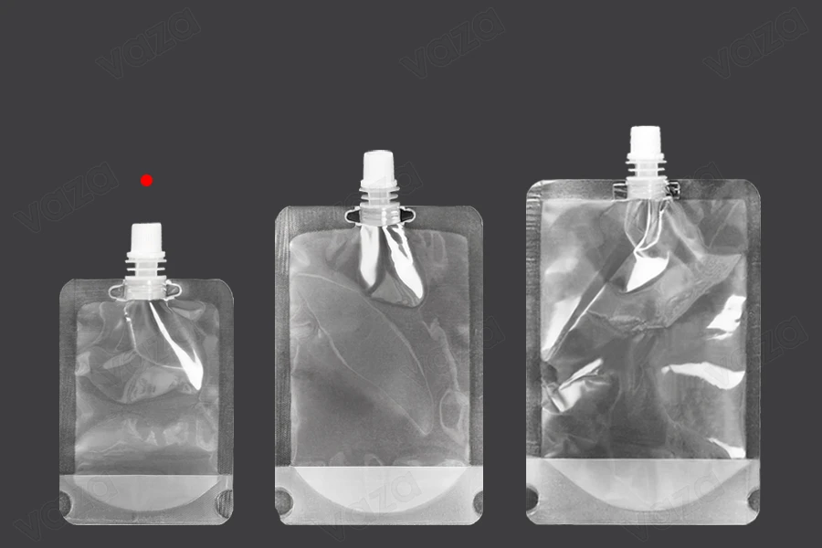 Συσκευασία (ασκός) τύπου Doy Pack διάφανη 100 ml με λευκό καπάκι ασφαλείας - 50 τμχ-εικόνα_διαστάσεις