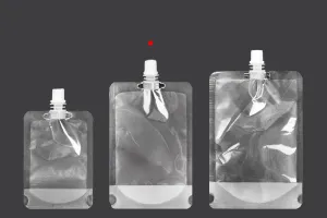 Transparent Doypack stand-up spout pouch with white cap, 300 ml - 50 pcs.-2
