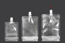 Συσκευασία (ασκός) τύπου Doy Pack διάφανη 500 ml με λευκό καπάκι ασφαλείας - 50 τμχ Συσκευασία (ασκός) τύπου Doy Pack διάφανη 500 ml με λευκό καπάκι ασφαλείας - 50 τμχ