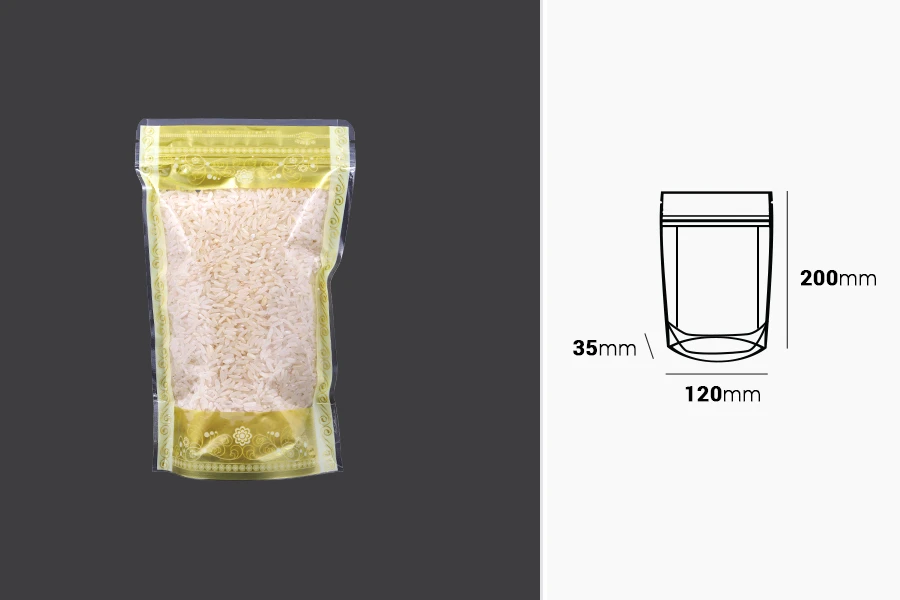 Σακουλάκια τύπου Doy Pack 120x35x200 mm διάφανα με κλείσιμο "zip" και δυνατότητα σφράγισης με θερμοκόλληση - 50 τμχ