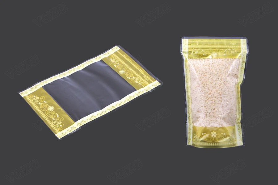 Beutel vom Typ Doy Pack 120x35x200 mm transparent mit Reißverschluss und Möglichkeit zum Versiegeln mit Heißsiegeln - 50 Stück-bildgruppe