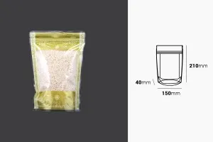 Σακουλάκια τύπου Doy Pack 150x40x210 mm διάφανα με κλείσιμο zip και δυνατότητα σφράγισης με θερμοκόλληση - 50 τμχ-2