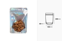 Σακουλάκια αλουμινίου τύπου Doy Pack, διάφανα μπροστά με κλείσιμο "zip" και δυνατότητα σφράγισης με θερμοκόλληση 140x40x200 mm - 50 τμχ Σακουλάκια αλουμινίου τύπου Doy Pack, διάφανα μπροστά με κλείσιμο "zip" και δυνατότητα σφράγισης με θερμοκόλληση 140x40x200 mm - 50 τμχ