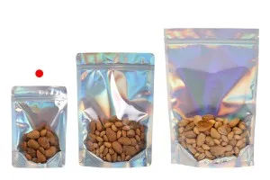 Aluminiumbeutel vom Typ Doy Pack, transparent mit Reißverschluss und der Möglichkeit, mit Heißsiegeln zu versiegeln 140x40x200 mm - 50 Stück-3