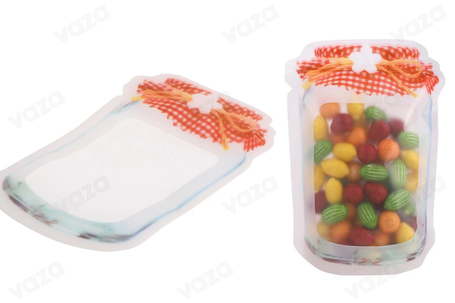 Sacchetti tipo Doy Pack a forma di barattolo 165x43x243 mm con chiusura a zip - 50 pz Sacchetti tipo Doy Pack a forma di barattolo 165x43x243 mm con chiusura a zip - 50 pz-εικόνα_σύνθεση