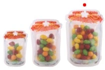 Jar shape Doypack stand-up pouch in size 165x43x243  mm with zipper - 50 pcs