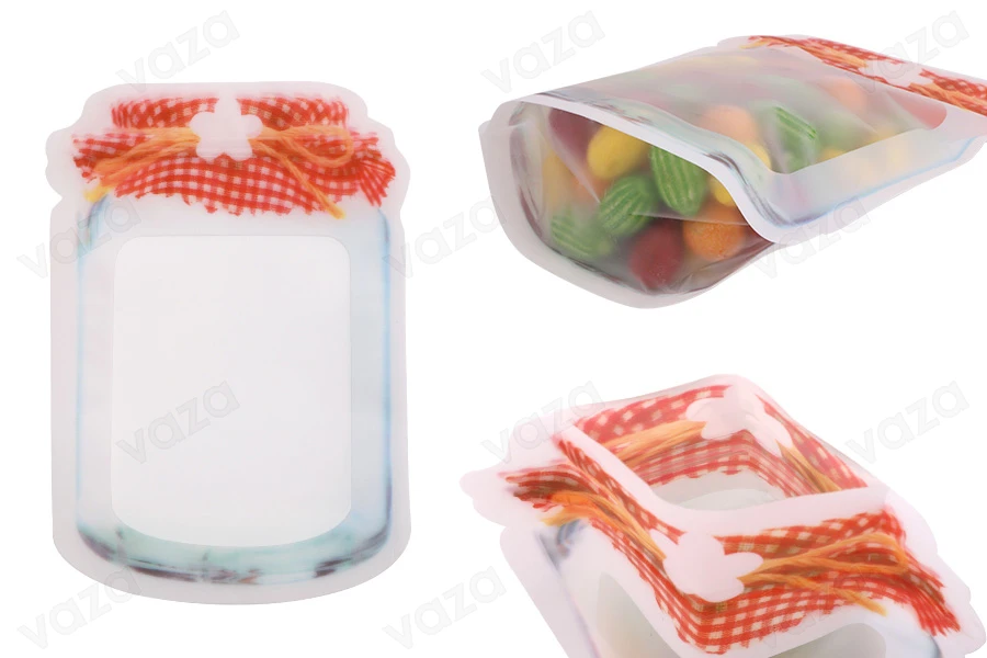 Sacchetti tipo Doy Pack a forma di barattolo 165x43x243 mm con chiusura a zip - 50 pz Sacchetti tipo Doy Pack a forma di barattolo 165x43x243 mm con chiusura a zip - 50 pz-εικόνα_προϊοντική