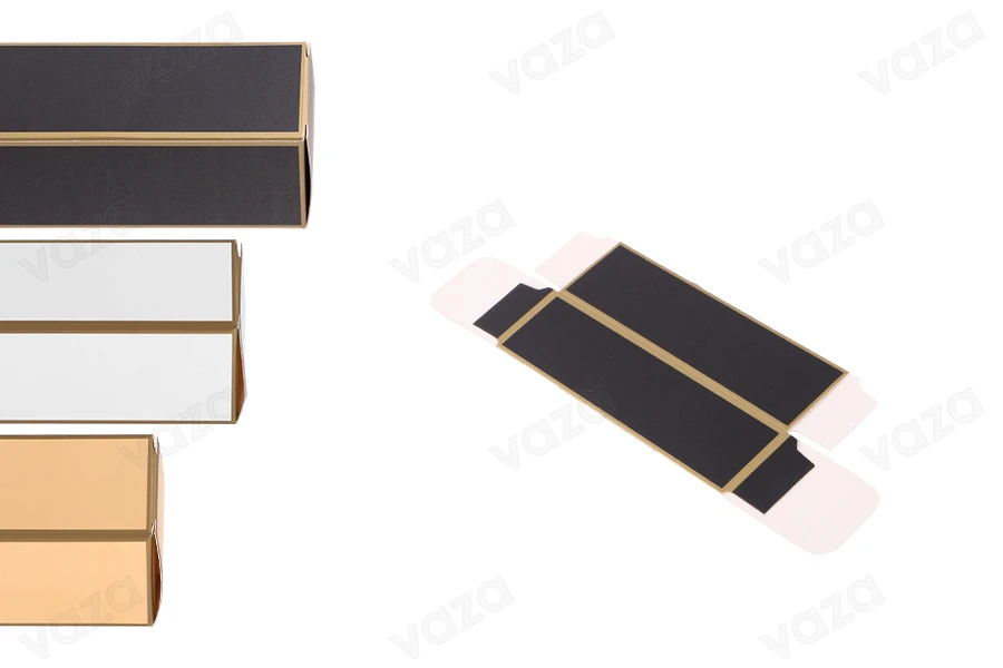 Κουτάκι χάρτινο 38x38x106 mm με χρυσό περίγραμμα - 20 τμχ-εικόνα_σύνθεση
