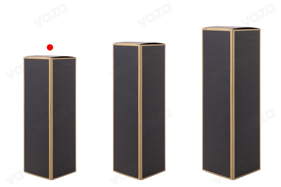 Κουτάκι χάρτινο 38x38x106 mm με χρυσό περίγραμμα - 20 τμχ-εικόνα_σύνθεση