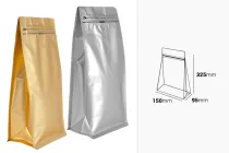 Σακουλάκια αλουμινίου τύπου Doy Pack 150x95x325 mm με βαλβίδα, κλείσιμο με θερμοκόλληση, άνοιγμα με ταινία ασφαλείας και χρήση του zipper - 25 τμχ Σακουλάκια αλουμινίου τύπου Doy Pack 150x95x325 mm με βαλβίδα, κλείσιμο με θερμοκόλληση, άνοιγμα με ταινία ασφαλείας και χρήση του zipper - 25 τμχ