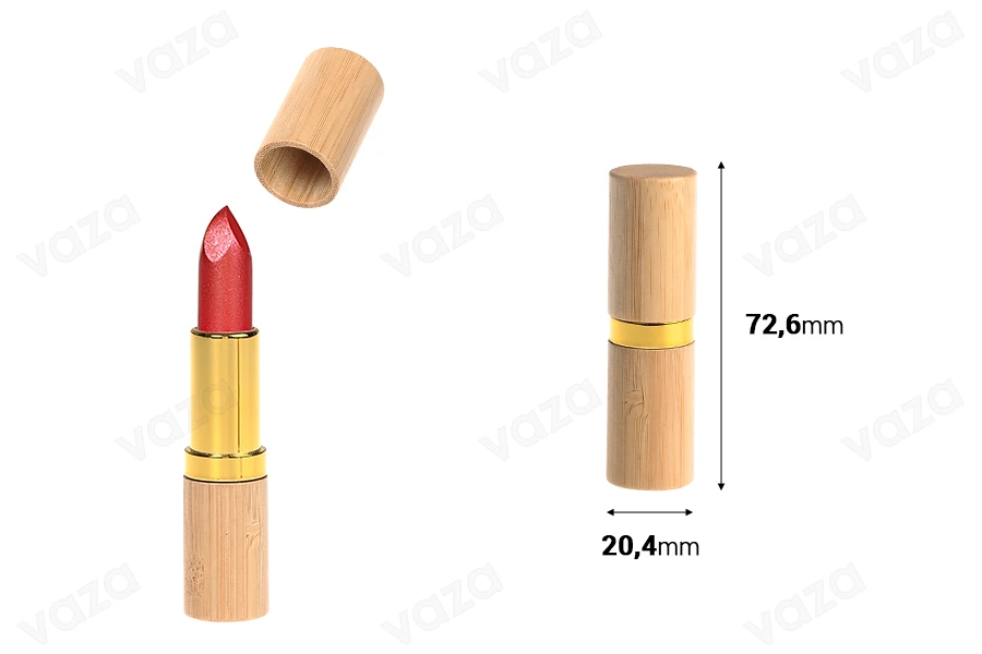 Lippenstiftetui aus Bambus - Lippenstift - 6 Stck