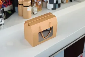 Paper box - gift bag 150x90x115 mm with string and window in various colors - 12 pcs-5