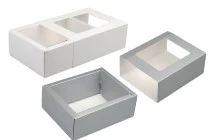 Χάρτινο κουτί συσκευασίας 140x110x52 mm συρταρωτό με παράθυρο - 12 τμχ Χάρτινο κουτί συσκευασίας 140x110x52 mm συρταρωτό με παράθυρο - 12 τμχ