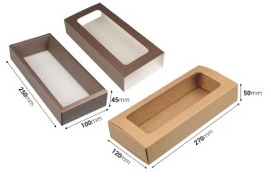 Χάρτινο κουτί συσκευασίας 270x120x50 mm συρταρωτό με παράθυρο - 12 τμχ-2