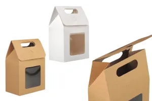 Busta regalo in carta manciata 100x60x150 mm con finestra - 12 pz-1