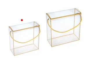 Gift box - bag 140x75x140 mm plastic transparent with string for handle - 12 pcs-6
