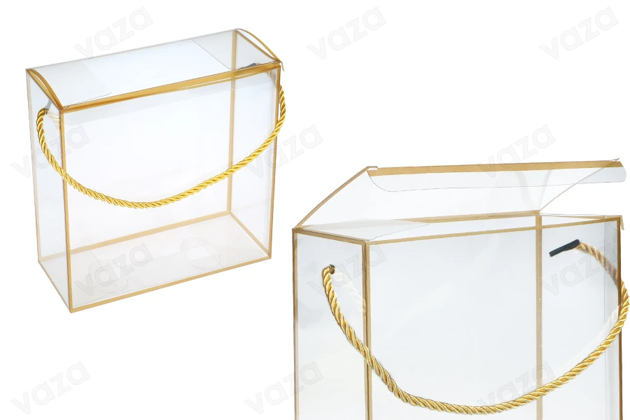 Plastic gift box - bag 190x80x190 mm clear with string for handle - 12 pcs-image_product