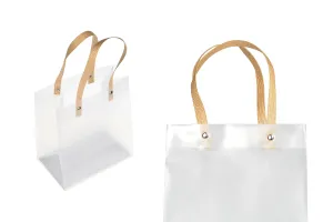 Sachet cadeau en plastique 160x100x180 mm translucide avec poignée - 12 pcs-1