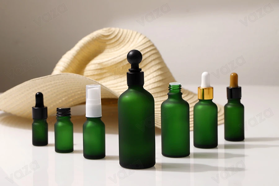 Γυάλινο μπουκαλάκι για αιθέρια έλαια 5 ml πράσινο αμμοβολής με στόμιο PP18 Γυάλινο μπουκαλάκι για αιθέρια έλαια 5 ml πράσινο αμμοβολής με στόμιο PP18-εικόνα_σύνθεση