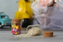 Γυάλινο βαζάκι με φυσικό φελλό - 12 τμχ