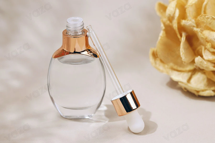 Kosmetikflasche 40ml aus Glas mit Pipette, Abtropfständer und Deckel Kosmetikflasche 40ml aus Glas mit Pipette, Abtropfständer und Deckel-εικόνα_σύνθεση