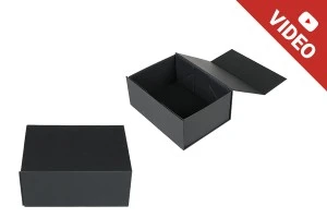 Boîte en carton de couleur noire avec fermeture magnétique 185 x 138 x 81 mm - 12 pcs-1