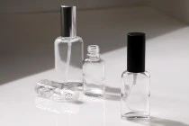 Μπουκαλάκι 10 ml για αιθέρια έλαια γυάλινο, διάφανο σε οβάλ σχήμα (PP18)